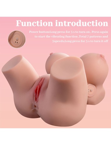 XISE - FRIEDA TORSO FEMMINILE REALISTICO CON VIBRAZIONE 36 CM