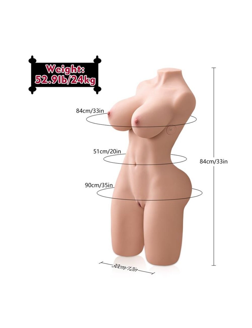 XISE - ERICA SPINTA TORSO REALISTICO CON VIBRAZIONE FEMMINILE 84 CM