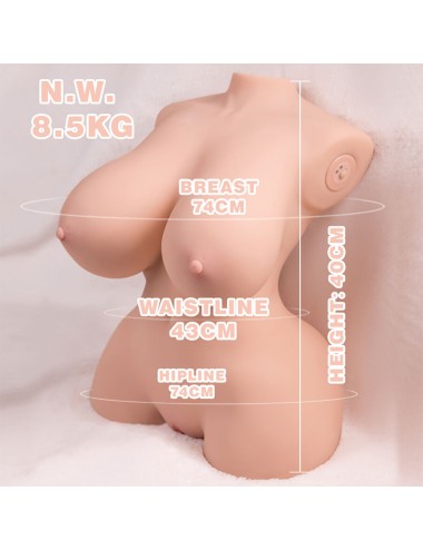 XISE - TORSO REALISTICO PICCOLO E SPINTO CON VIBRAZIONE FEMMINILE 40 CM