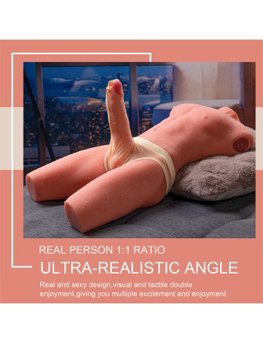 XISE - JASON MEZZO CORPO TORSO MASCHILE REALISTICO CON SPINTA E VIBRAZIONE 55 CM