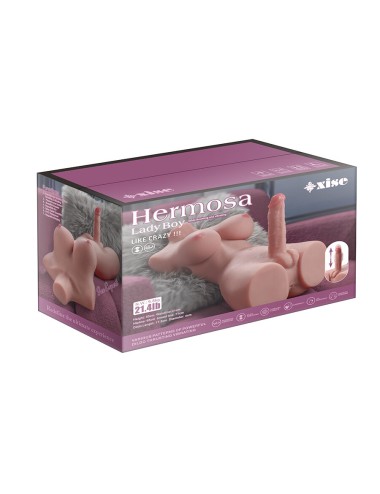 XISE - BELLISSIMO TORSO FEMMINILE LADY BOY CON DILDO CON VIBRAZIONE E SPINTA 49 CM