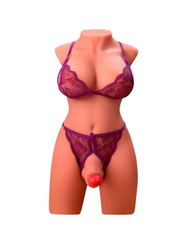 XISE - MIAH LADY BOY TORSO FEMMINILE CON DILDO CON VIBRAZIONE E SPINTA 55 CM