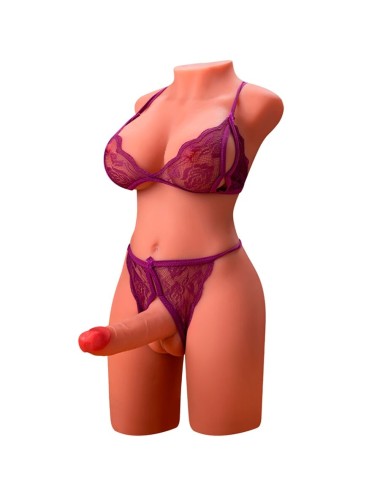 XISE - MIAH LADY BOY TORSO FEMMINILE CON DILDO CON VIBRAZIONE E SPINTA 55 CM