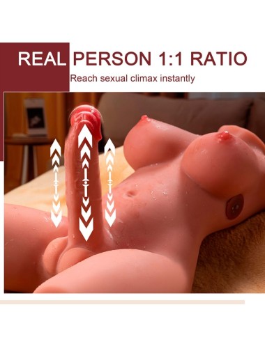 XISE - MIAH LADY BOY TORSO FEMMINILE CON DILDO CON VIBRAZIONE E SPINTA 55 CM