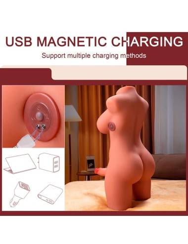 XISE - MIAH LADY BOY TORSO FEMMINILE CON DILDO CON VIBRAZIONE E SPINTA 55 CM