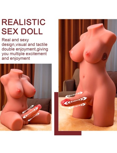 XISE - MIAH LADY BOY TORSO FEMMINILE CON DILDO CON VIBRAZIONE E SPINTA 55 CM