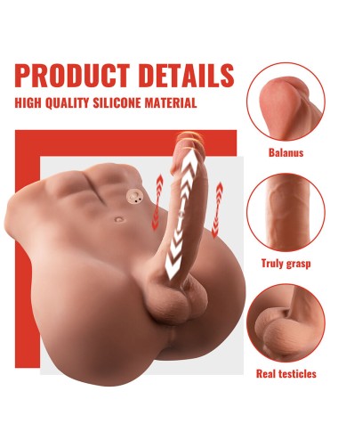 XISE - BERTLETT DILDO ASS REALISTICO DILDO E ANO MASTURBATORE POSIZIONE FRONTALE CON SPINTA 18 CM