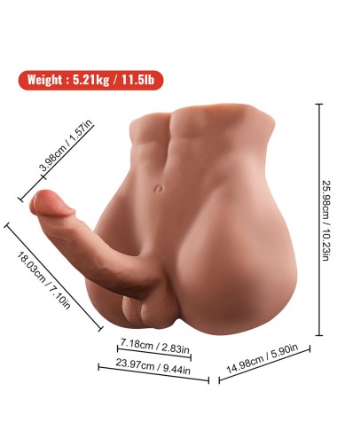XISE - BERTLETT DILDO ASS REALISTICO DILDO E ANO MASTURBATORE POSIZIONE FRONTALE CON SPINTA 18 CM