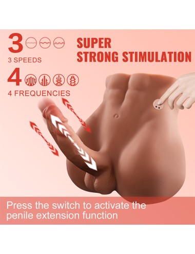 XISE - BERTLETT DILDO ASS REALISTICO DILDO E ANO MASTURBATORE POSIZIONE FRONTALE CON SPINTA 18 CM