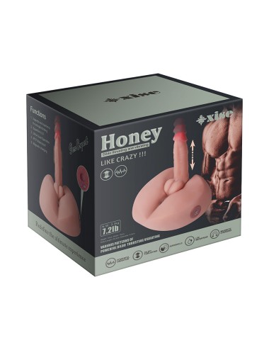 XISE - MIELE DILDO MASTURBATORE REALISTICO CON VIBRAZIONE 25 CM