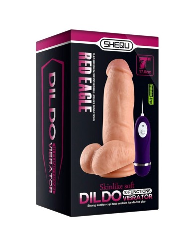 SHEQU - DILDO VIBRATORE AQUILA ROSSA CON TELECOMANDO 17 CM
