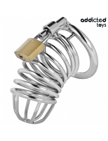 ADDICTED TOYS LOCKED - GABBIA PER PENE IN METALLO CON CELLULE DI FERRO 4 CM TAGLIA S