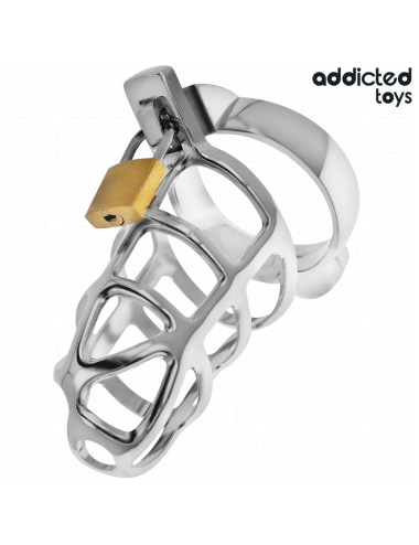 ADDICTED TOYS LOCKED - GABBIA PER PENE IN METALLO CON BLOCCAGGIO ARGENTO TAGLIA S