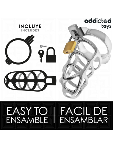 ADDICTED TOYS LOCKED - GABBIA PER PENE IN METALLO CON BLOCCAGGIO ARGENTO TAGLIA S