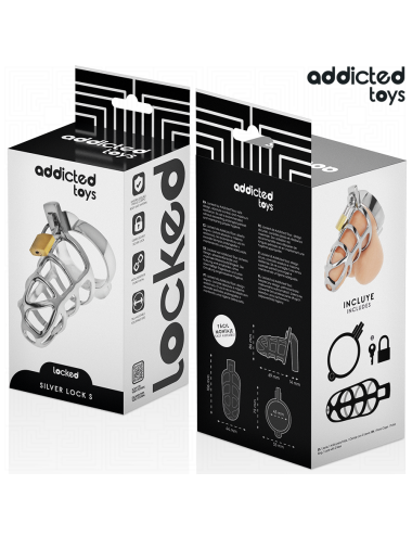 ADDICTED TOYS LOCKED - GABBIA PER PENE IN METALLO CON BLOCCAGGIO ARGENTO TAGLIA S