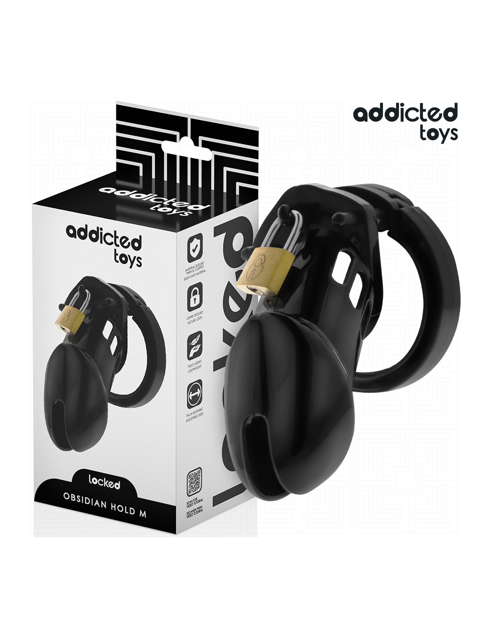 ADDICTED TOYS LOCKED - GABBIA PER PENE OBSIDIAN HOLD TAGLIA M ADDICTED TOYS LOCKED - GABBIA PER PENE OBSIDIAN HOLD TAGLIA M