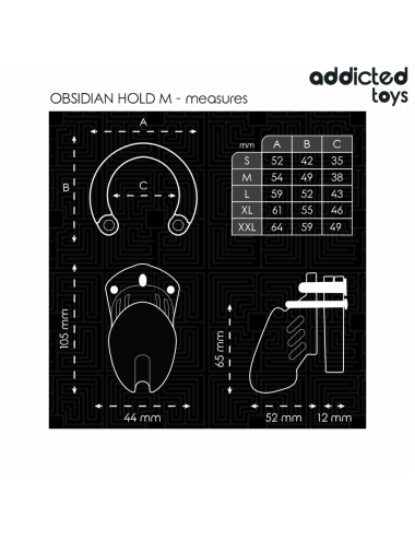 ADDICTED TOYS LOCKED - GABBIA PER PENE OBSIDIAN HOLD TAGLIA M