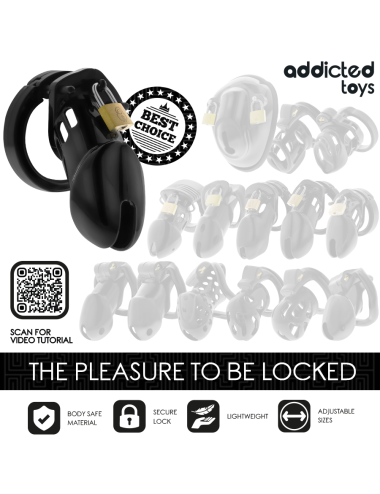 ADDICTED TOYS LOCKED - GABBIA PER PENE OBSIDIAN HOLD TAGLIA M
