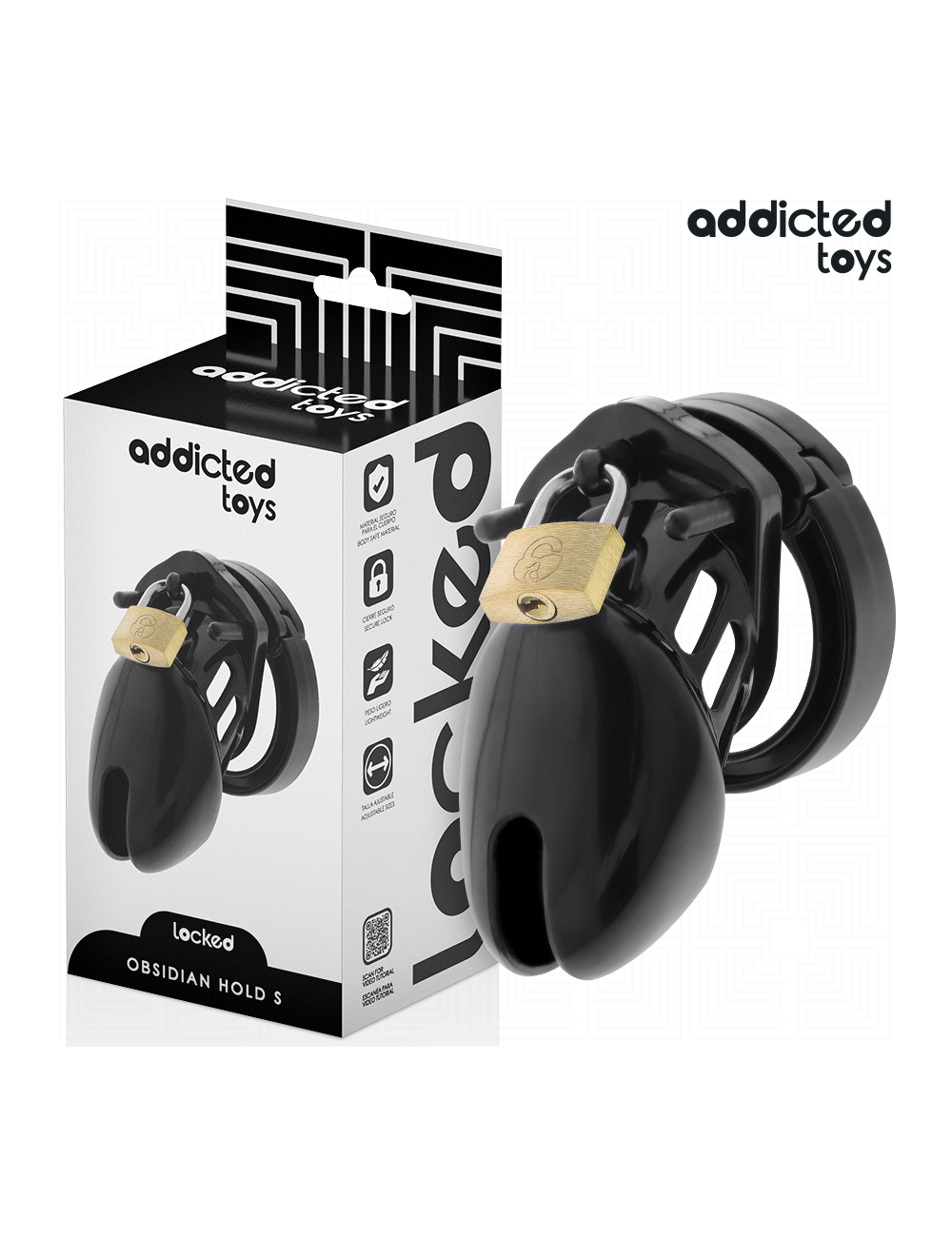 ADDICTED TOYS LOCKED - GABBIA PER PENE OBSIDIAN HOLD TAGLIA S ADDICTED TOYS LOCKED - GABBIA PER PENE OBSIDIAN HOLD TAGLIA S