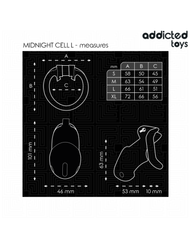 ADDICTED TOYS LOCKED - MINDNIGHT CELL GABBIA PER PENE TAGLIA L