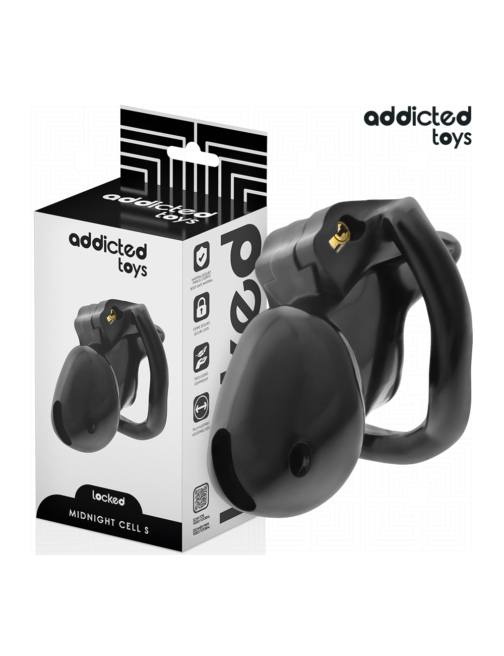 ADDICTED TOYS LOCKED- MINDNIGHT CELL GABBIA PER PENE TAGLIA S 4.8 CM ADDICTED TOYS LOCKED- MINDNIGHT CELL GABBIA PER PENE TAGLIA S 4.8 CM