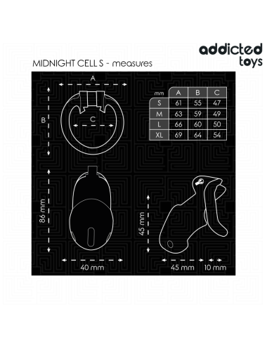ADDICTED TOYS LOCKED- MINDNIGHT CELL GABBIA PER PENE TAGLIA S 4.8 CM