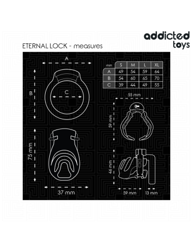 ADDICTED TOYS LOCKED - GABBIA PER PENE CON BLOCCAGGIO ETERNO 9 CM