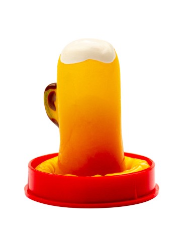 CONDOMERIE - PRESERVATIVI NOVITÀ DIPINTI A MANO BICCHIERE DI BIRRA