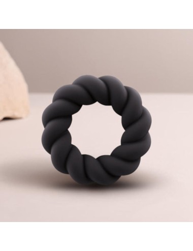 ROCKS-OFF - ANELLO MASTURBATORE TWIST IN SILICONE NERO