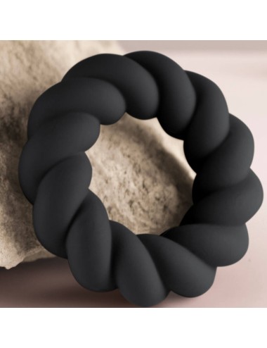 ROCKS-OFF - ANELLO MASTURBATORE TWIST IN SILICONE NERO