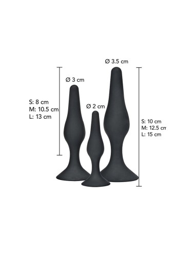 TOYJOY - ANAL PLAY CURVY COMPANIONS PLUG ANALE 3 PEZZI NERO