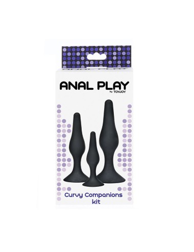 TOYJOY - ANAL PLAY CURVY COMPANIONS PLUG ANALE 3 PEZZI NERO