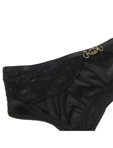 SUBBLIME - SET 3 PEZZI REGGISENO + PERIZOMA + GIARRETTIERA IN PIZZO NERO L/XL