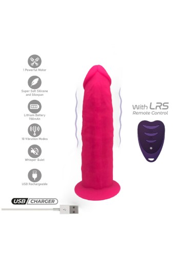 SILEXD - MODELLO PENE REALISTICO 2 ROSA + TELECOMANDO LRS 17 CM