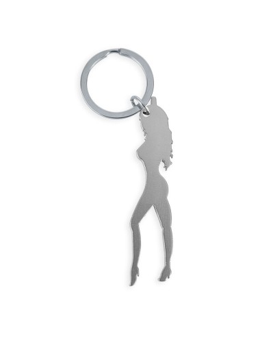 DIABLO PICANTE - PORTACHIAVI CON SILHOUETTE FEMMINILE COLOR ARGENTO CON APRIBIRRA