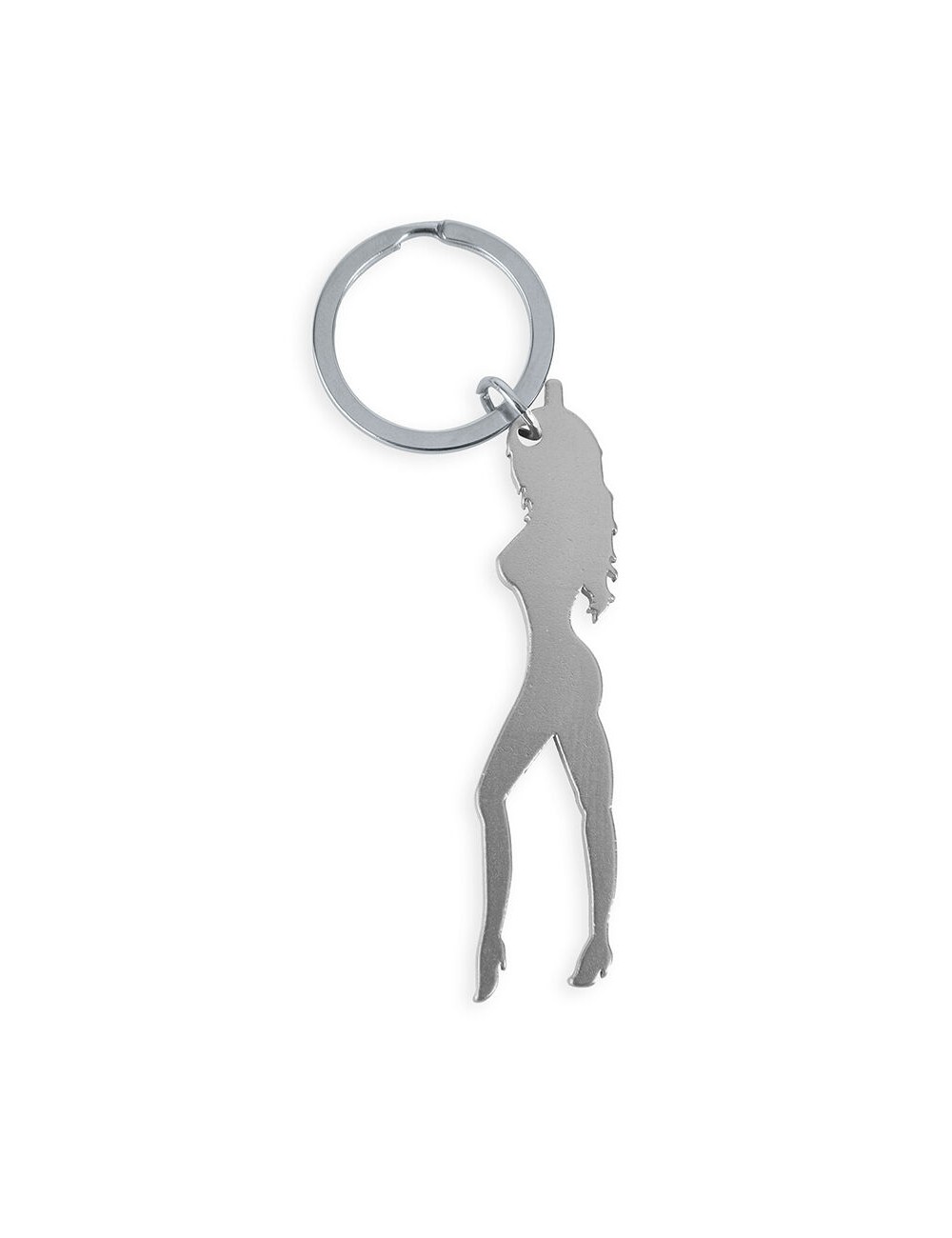 DIABLO PICANTE - PORTACHIAVI CON SILHOUETTE FEMMINILE COLOR ARGENTO CON APRIBIRRA DIABLO PICANTE - PORTACHIAVI CON SILHOUETTE FEMMINILE COLOR ARGENTO CON APRIBIRRA