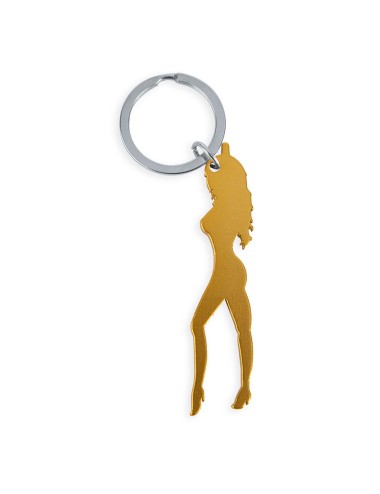 DIABLO PICANTE - PORTACHIAVI CON SILHOUETTE FEMMINILE COLOR ORO CON APRIBIRRA
