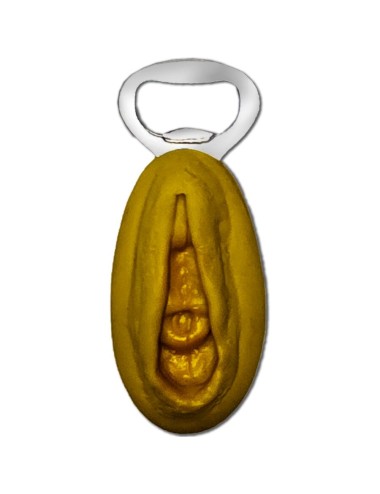 DIABLO PICANTE - APRIBACCHE IN ARGENTO CON FORMA DI VAGINA DORATA
