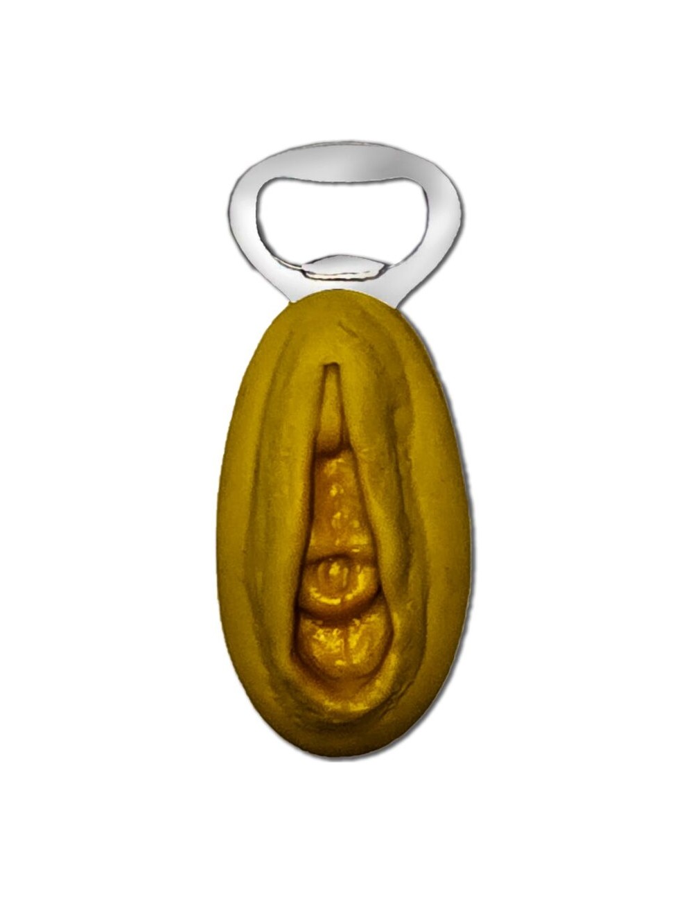 DIABLO PICANTE - APRIBACCHE IN ARGENTO CON FORMA DI VAGINA DORATA