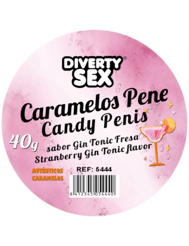 DIABLO PICANTE - 20 CARAMELLE A FORMA DI PENE AL GUSTO DI GIN & TONIC