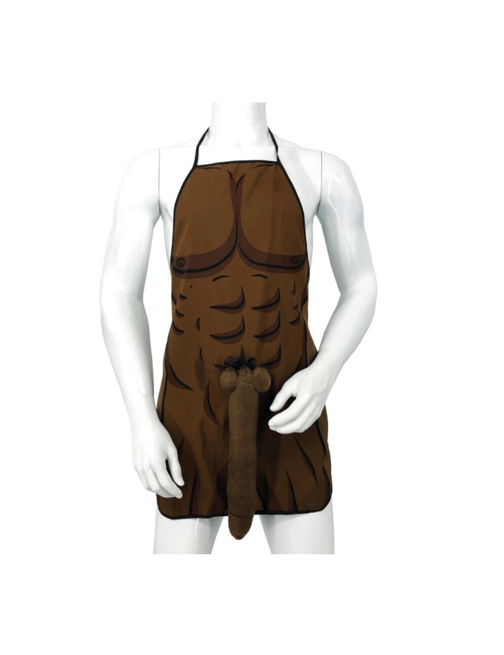DIABLO PICANTE - GREMBIULE MUSCOLARE CON PENE 3D IN TONO MARRONE DIABLO PICANTE - GREMBIULE MUSCOLARE CON PENE 3D IN TONO MARRONE