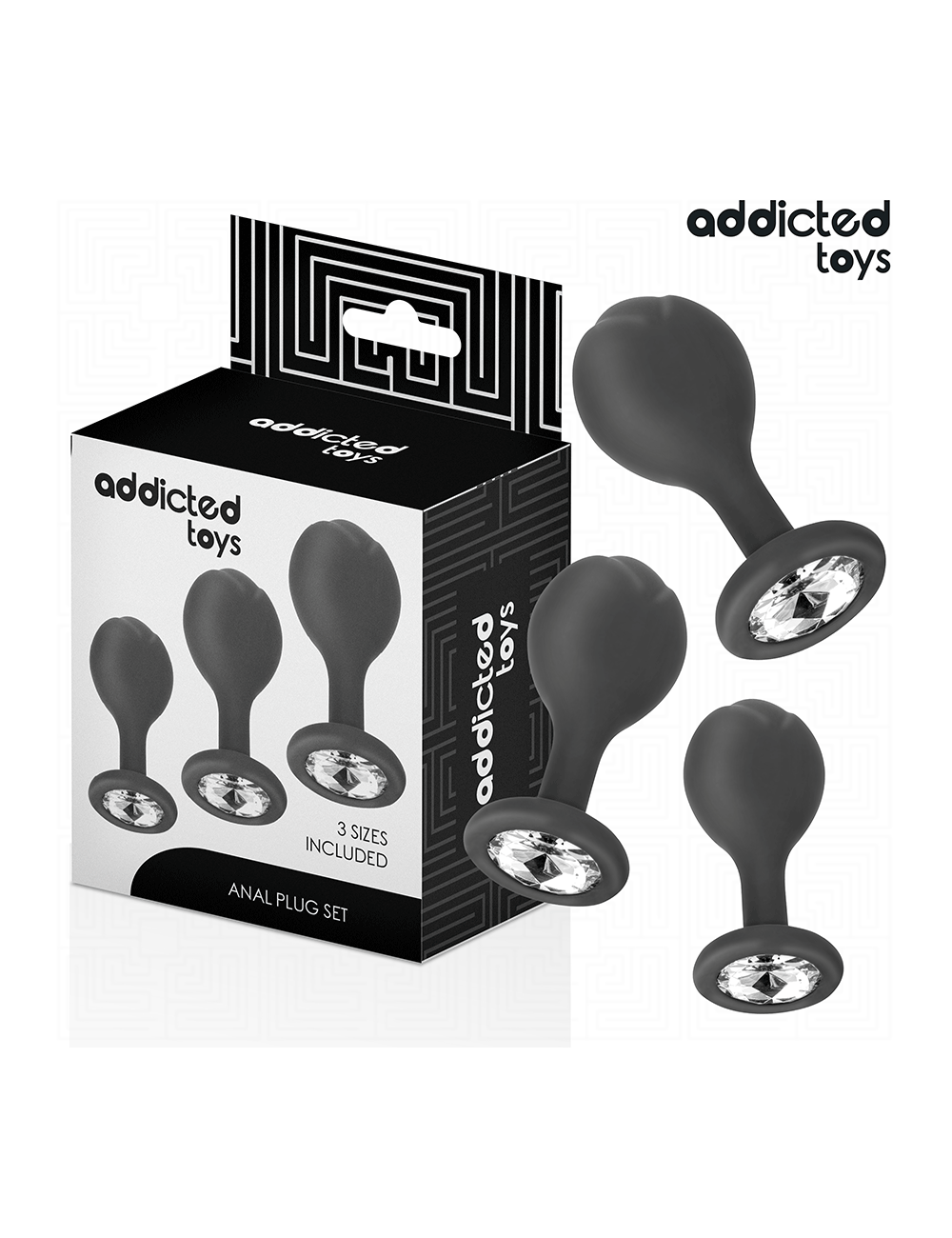 ADDICTED TOYS - SET DI 3 TAPPI ANALI CON GIOIELLO ADDICTED TOYS - SET DI 3 TAPPI ANALI CON GIOIELLO
