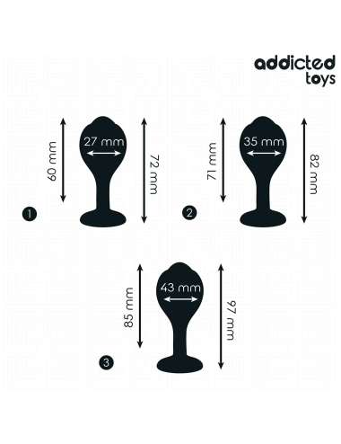 ADDICTED TOYS - SET DI 3 TAPPI ANALI CON GIOIELLO