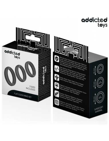 ADDICTED TOYS - SET DI ANELLI PIATTI IN SILICONE