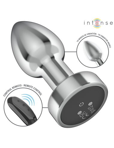 INTENSE - PLUG ANALE 10 VIBRAZIONI METALLO CON TELECOMANDO S
