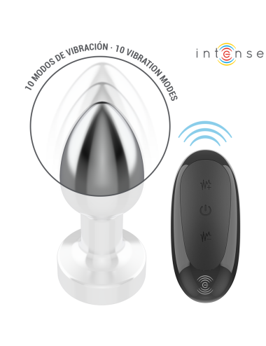 INTENSE - PLUG ANALE 10 VIBRAZIONI METALLO CON TELECOMANDO S