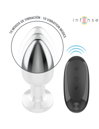 INTENSE - PLUG ANALE 10 VIBRAZIONI METALLO CON TELECOMANDO L