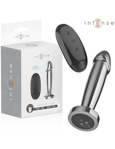 INTENSE - ANAL PLUG 10 VIBRAZIONI DILDO METALLO CON TELECOMANDO S