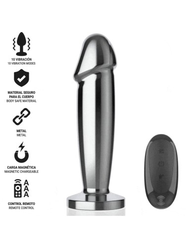 INTENSE - ANAL PLUG 10 VIBRAZIONI DILDO METALLO CON TELECOMANDO S