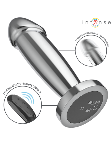 INTENSE - ANAL PLUG 10 VIBRAZIONI DILDO METALLO CON TELECOMANDO S